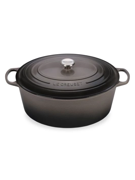 Le Creuset 15.5-Quart Signature Oval Dutch Oven Oyster 2 Le Creuset 15.5-Quart Signature Oval Dutch Oven Oyster - Image 2