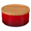 Le Creuset 23-oz Cerise Stoneware Canister With Wood Lid