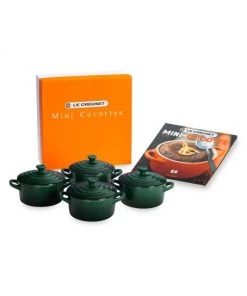 Le Creuset Artichaut 4-Piece Mini Cocottes Set With Cookbook