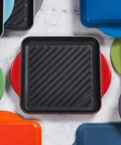 Le Creuset 9.5" Cast Iron Square Grill Pan Cerise -Le Creuset And Meira T Sales unnamed file 220