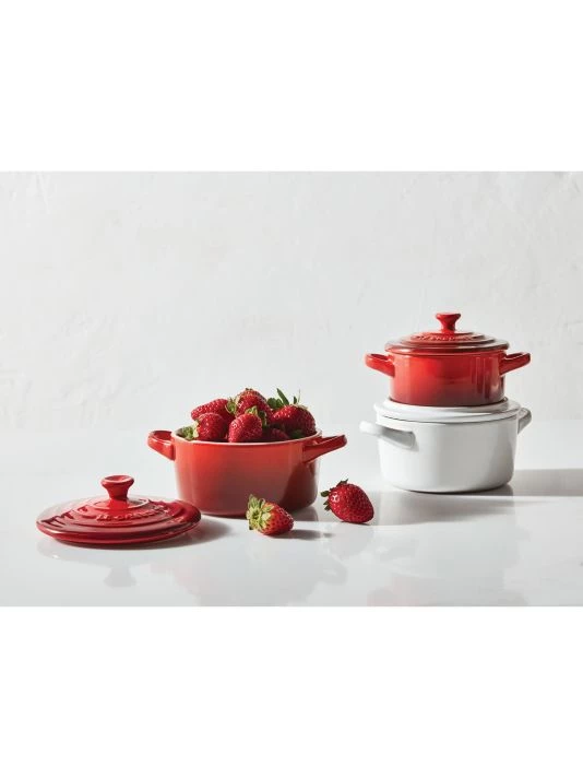 Le Creuset 13.25oz. Cast Iron Cocotte Flame 2 Le Creuset 13.25oz. Cast Iron Cocotte Flame - Image 2