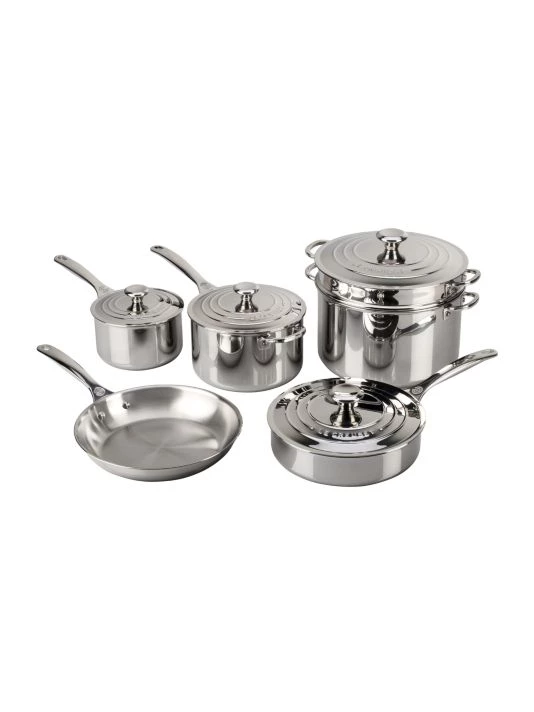 Le Creuset 10-Piece Stainless Steel Cookware Set 2 Le Creuset 10-Piece Stainless Steel Cookware Set - Image 2