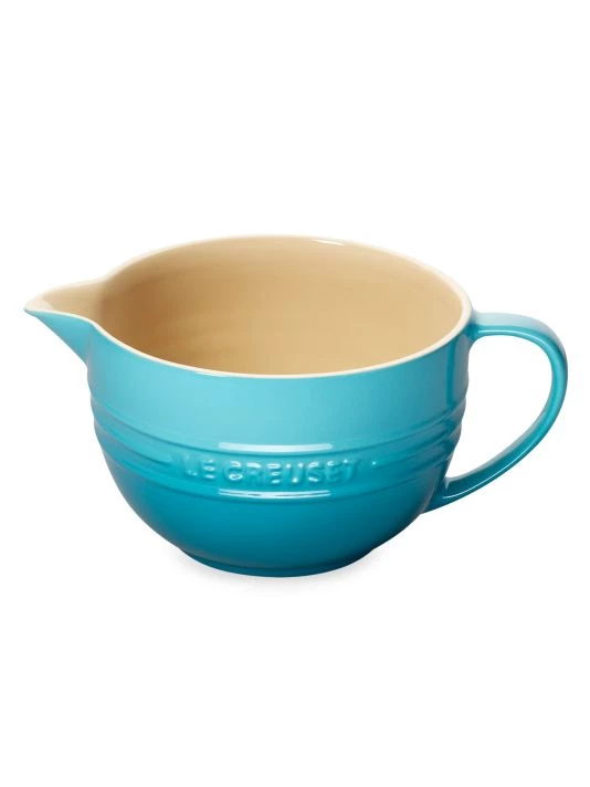 Le Creuset 2-Qt Stoneware Batter Bowl Caribbean 3 Le Creuset 2-Qt Stoneware Batter Bowl Caribbean - Image 3