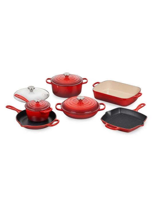Le Creuset Signature Cast Iron 10-Piece Set 1 Le Creuset Signature Cast Iron 10-Piece Set
