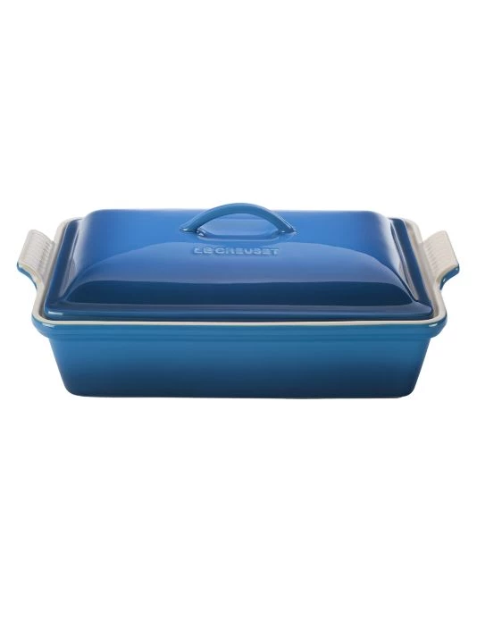 Le Creuset 4-Quart Heritage Stoneware Covered Rectangular Casserole Marseille 1 Le Creuset 4-Quart Heritage Stoneware Covered Rectangular Casserole Marseille