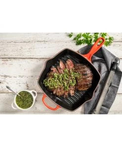 Le Creuset Signature Square Skillet Grill Flame -Le Creuset And Meira T Sales unnamed file 528