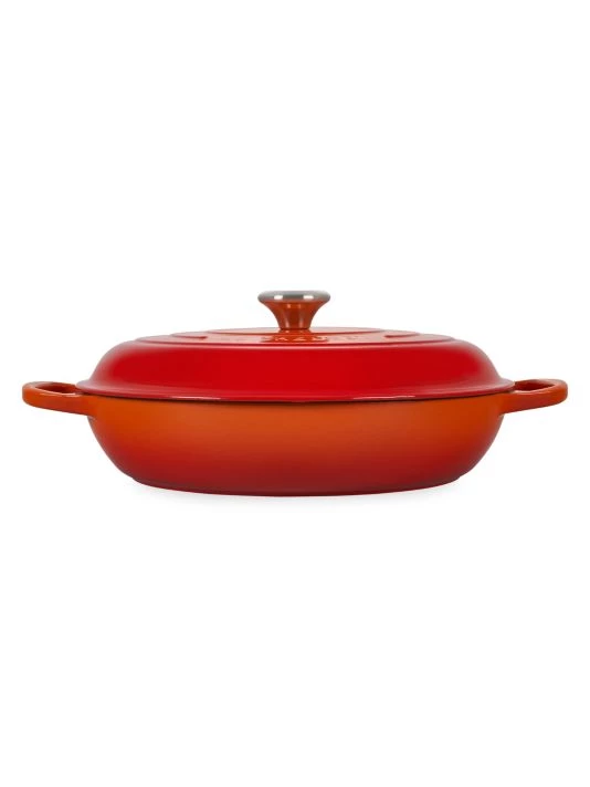 Le Creuset 5-Quart Signature Cast Iron Braiser White 3 Le Creuset 5-Quart Signature Cast Iron Braiser White - Image 3