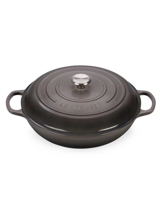 Le Creuset 5-Quart Signature Cast Iron Braiser White 9 Le Creuset 5-Quart Signature Cast Iron Braiser White - Image 9