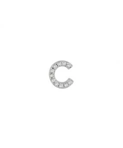 Meira T 14K White Gold Diamond Intial Single Stud Earring Initial L -Le Creuset And Meira T Sales unnamed file 700