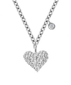 Meira T 14K White Gold Diamond Heart Pendant Necklace