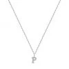 Meira T 14K White Gold Diamond Intial Pendant Necklace Initial E