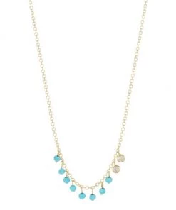 Meira T 14K Yellow Gold, Turquoise & Diamond Necklace