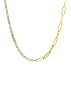 Meira T Half & Half Diamond Necklace