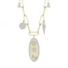 Meira T Moon & Star 14K Yellow Gold & Diamond Charm Necklace