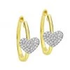 Meira T 14K Yellow Gold & Diamond Heart Hoop Earrings