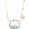 Meira T 14K Yellow Gold, Blue Topaz & Diamond Moon & Star Pendant Necklace