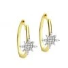 Meira T 14K Yellow Gold & Diamond Starburst Hoop Earrings