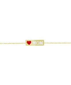 Meira T 14K Yellow Gold, Mother-Of-Pearl & Enamel 'Mom' Nameplate Bracelet
