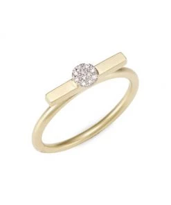 Meira T 14K Yellow & White Gold Diamond Disc Ring