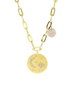 Meira T 14K Yellow Gold & Diamond Celestial Medal Necklace
