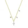 Meira T Baby 14K Gold & Diamond Cross Necklace