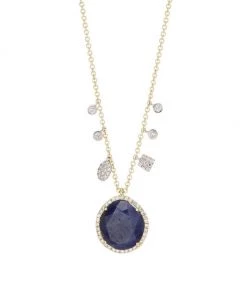Meira T 14K Gold, Diamond & Sapphire Charm Necklace