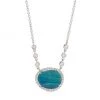 Meira T 14K White Gold, Australian Opal & Diamond Pendant Necklace