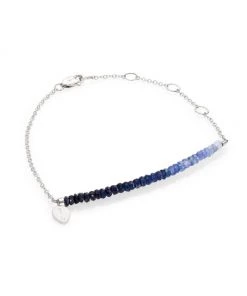 Meira T Sapphire & 14K White Gold Ombré Beaded Bracelet