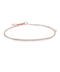 Meira T Diamond & 14K Rose Gold Bar Chain Bracelet