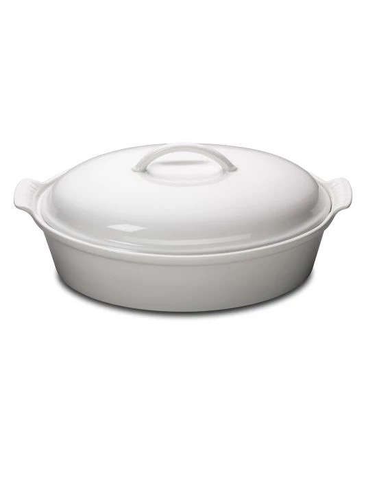 Le Creuset Heritage Stoneware Oval Casserole White 2 Le Creuset Heritage Stoneware Oval Casserole White - Image 2