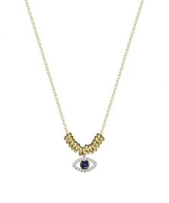 Meira T 18K Yellow Gold, Diamond & Blue Sapphire Evil Eye Pendant Necklace