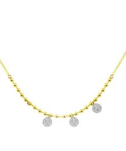 Meira T 14K Gold & Diamond Ball Chain Disc Necklace