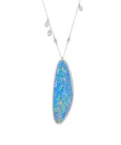 Meira T Diamond, Opal And 14K White Gold Necklace