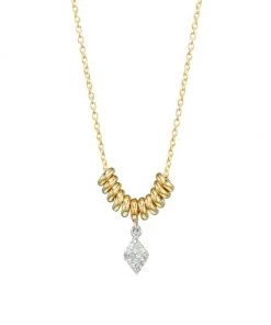 Meira T 14K Yellow Gold & Pavé Diamond Marquise Disc Necklace