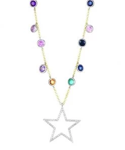 Meira T 14K Yellow & White Gold, Diamond & Multi-Stone Star Pendant Necklace
