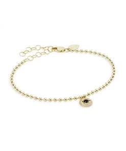 Meira T 14K Yellow Gold, Diamond & Sapphire Evil Eye Charm Bracelet