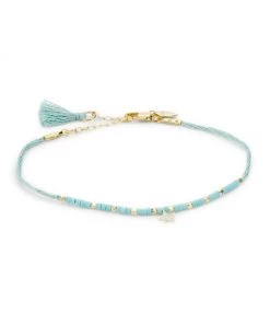 Meira T Goldtone & Diamond Beaded Star Charm Bracelet