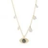 Meira T 14K Yellow Gold, Diamond & Pearl Evil Eye Pendant Necklace