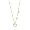 Meira T Dainty Two-Tone 14K Gold & Diamond Heart Pendant Necklace