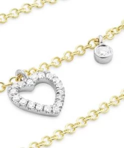 Meira T Dainty Two-Tone 14K Gold & Diamond Heart Pendant Necklace -Le Creuset And Meira T Sales unnamed file 799