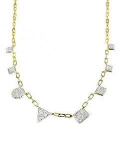 Meira T 14K Gold & Diamond Geometric Paperclip Necklace