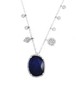 Meira T 14K White Gold, Diamond & Sapphire Necklace