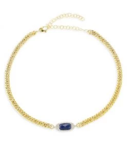 Meira T 14K Yellow Gold, Blue Sapphire & Diamond Collar Necklace
