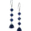 Meira T 14K White Gold, Blue Sapphire & Diamond Linear Earrings