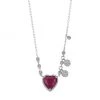 Meira T 14K White Gold, Diamond & Ruby Heart Pendant Necklace