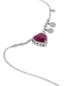 Meira T 14K White Gold, Diamond & Ruby Heart Pendant Necklace -Le Creuset And Meira T Sales unnamed file 822