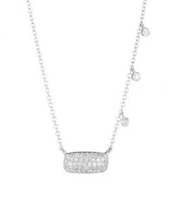 Meira T 14K White Gold & Diamond Bar & Charm Necklace