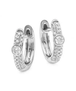 Meira T 14K White Gold & Diamond Huggie Earrings