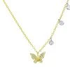 Meira T 14K Yellow Gold Butterfly Diamond Bezel Necklace