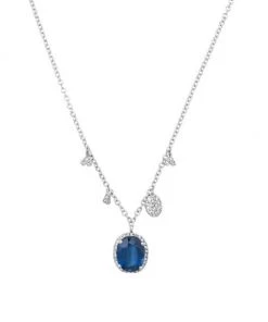Meira T 14K White Gold, Diamond & Kyanite Necklace